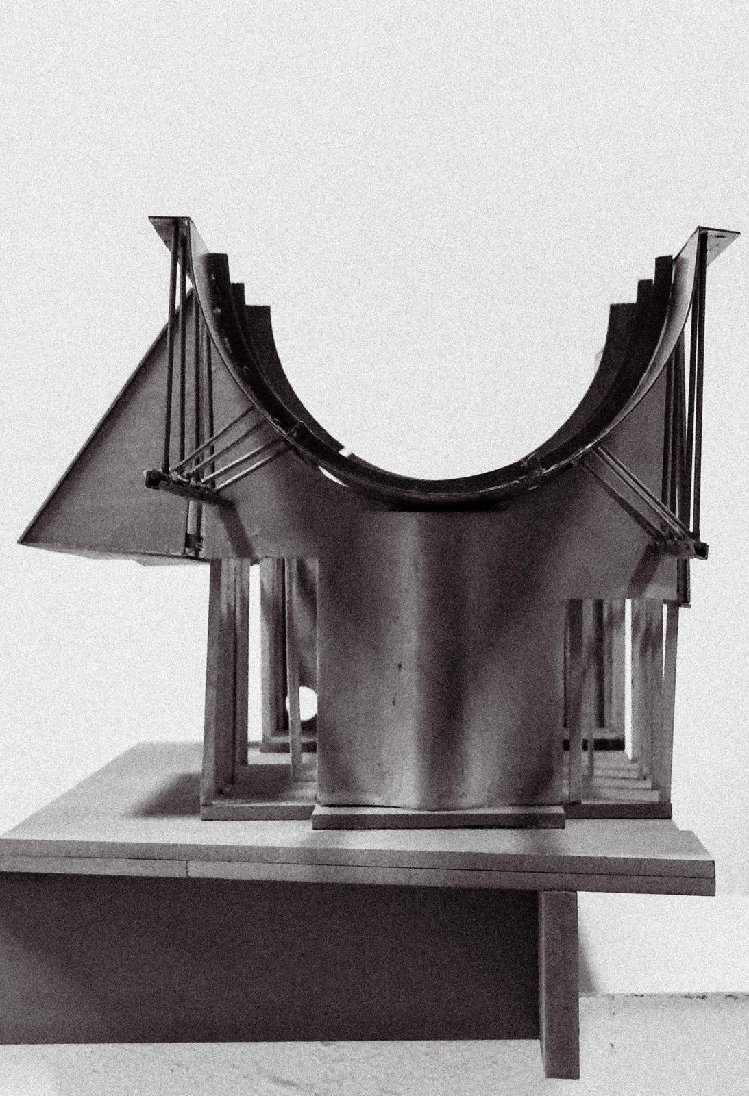 Front elevation of the Forvik Ferry Terminal model