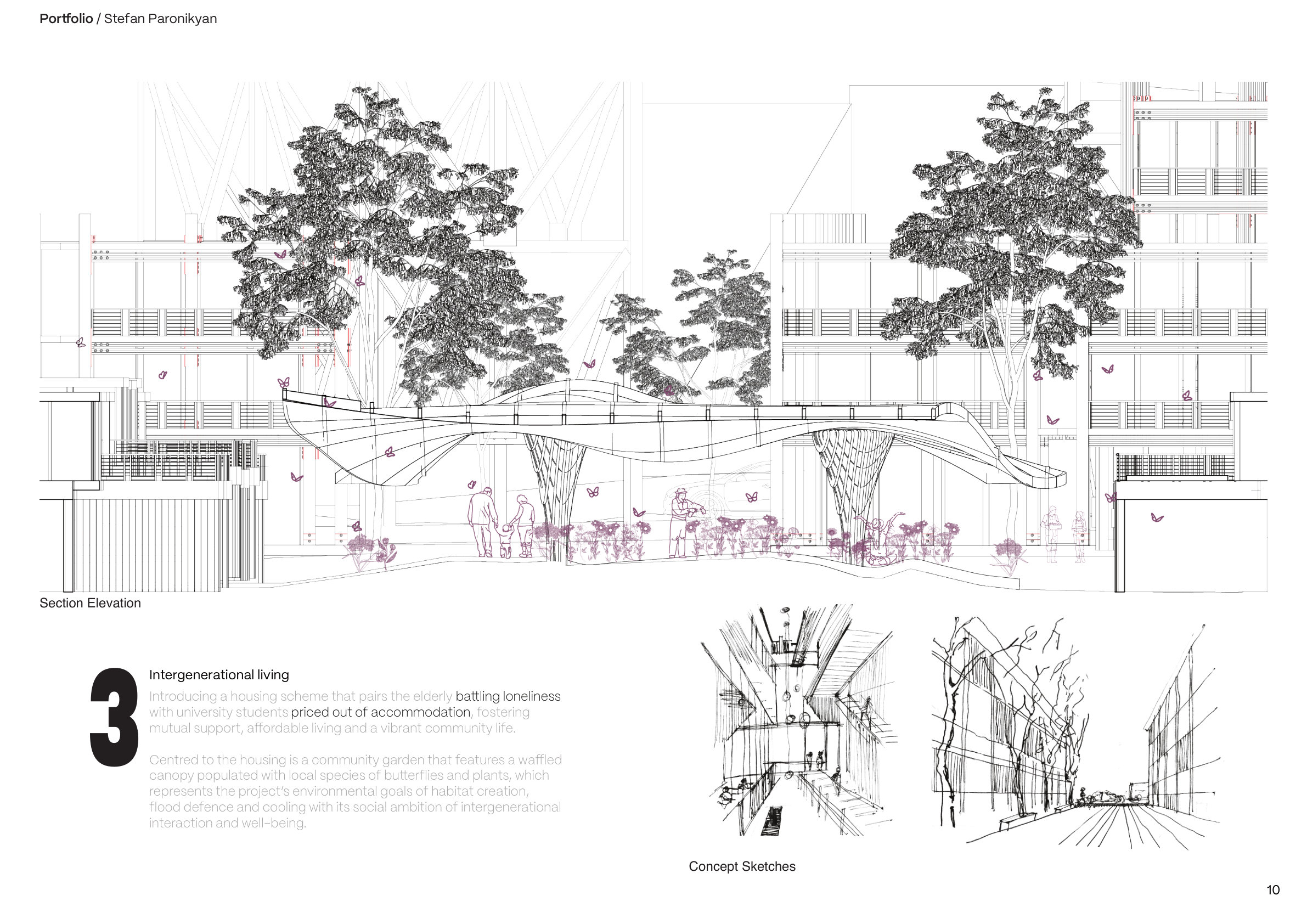 Concept sketches and section description